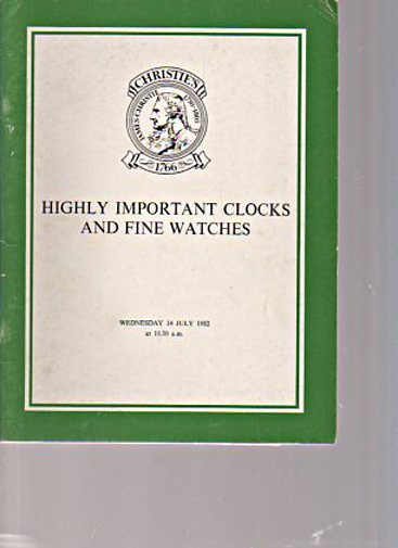 Christies 1982 Highly Important Clocks & Fine Watches