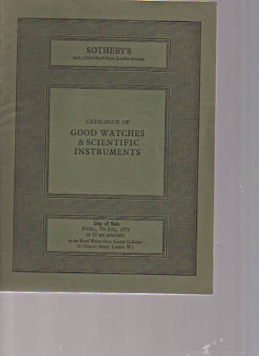 Sothebys 1978 Good Watches, Scientific Instruments and Clocks