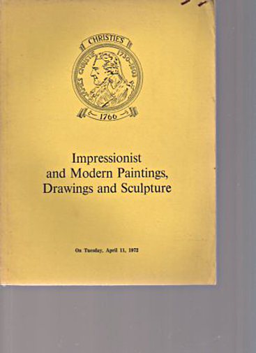 Christies 1972 Impressionist & Modern Paintings, Drawings