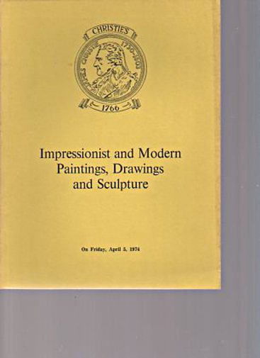 Christies 1974 Impressionist & Modern Paintings, Drawings - Click Image to Close