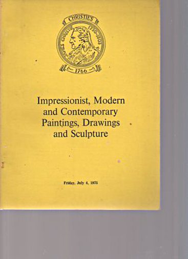 Christies 1975 Impressionist, Modern & Contemporary Paintings - Click Image to Close