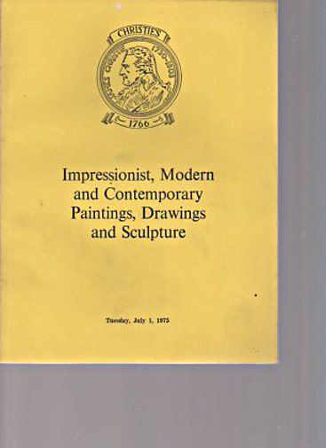 Christies July 1975 Impressionist, Modern & Contemporary Paintings