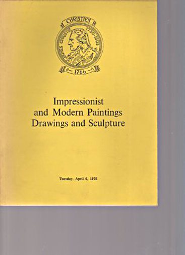 Christies April 1976 Impressionist & Modern Paintings, Drawings