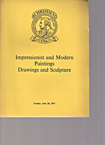 Christies 1977 Impressionist & Modern Paintings, Drawings