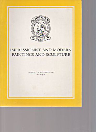 Christies November 1982 Impressionist & Modern Paintings, Sculpture