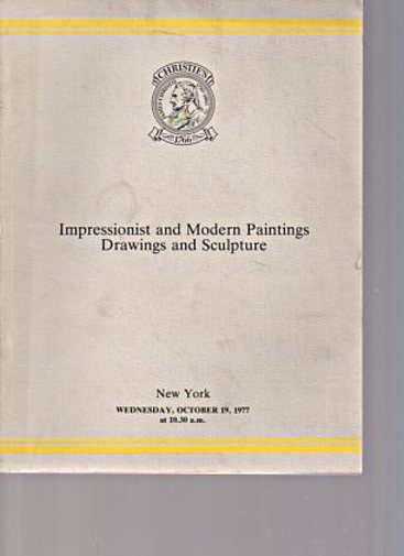 Christies October 1977 Impressionist & Modern Paintings, Drawings
