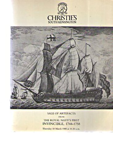 Christies 1988 Artefacts from Invincible, 1744 - 1758
