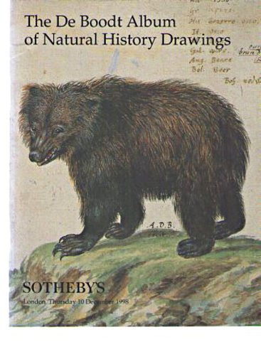 Sothebys 1998 De Boodt Album of Natural History Drawing