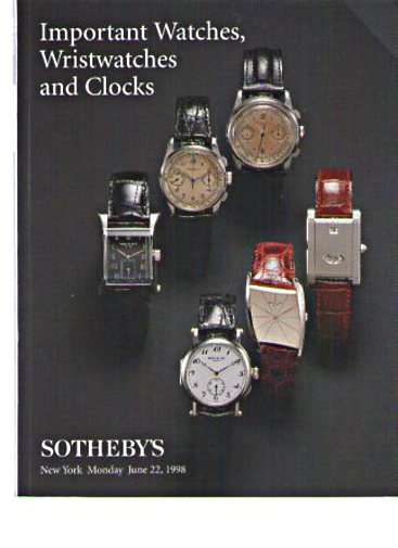 Sothebys June 1998 Important Watches, Wristwatches & Clocks