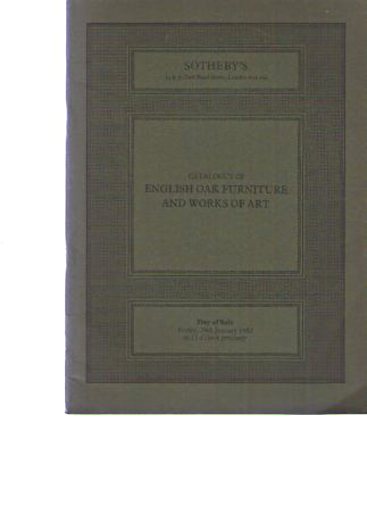 Sothebys January 1982 English Oak Furnituire & Works of Art (Digital only)