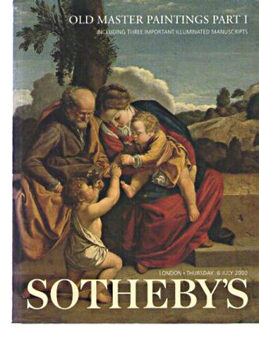 Sothebys 2000 Old Master Paintings & 3 Manuscripts Part I