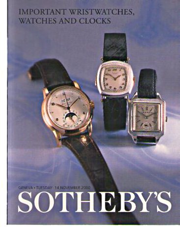 Sothebys 2000 Important Wristwatches, Watches & Clocks