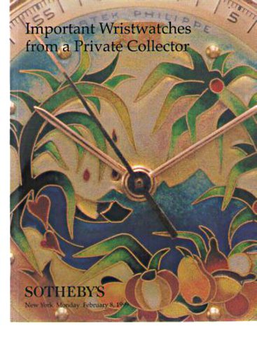 Sothebys 1999 Important Wristwatches Private Collection