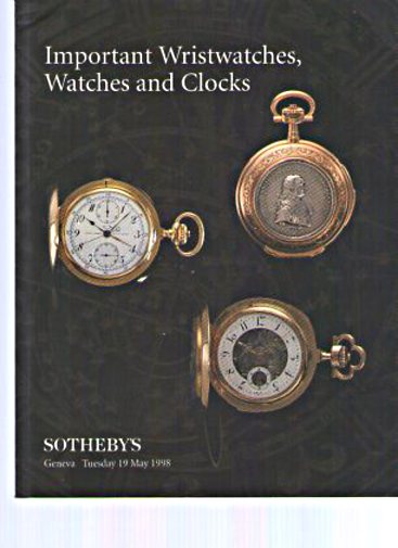 Sothebys 1998 Important Wristwatches, Watches & Clocks