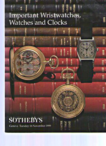 Sothebys 1999 Important Wristwatches, Watches & Clocks