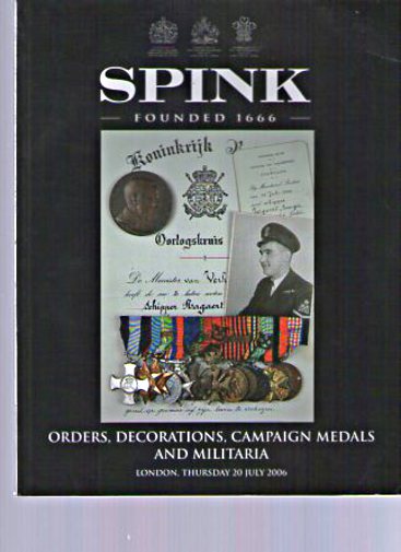 Spink 2006 Orders, Decorations, Medals, Militaria
