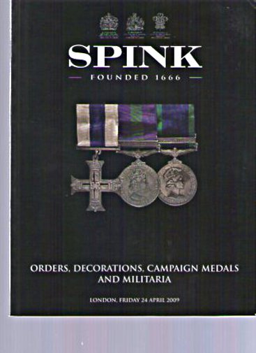 Spink April 2009 Orders, Decorations, Medals, Militaria
