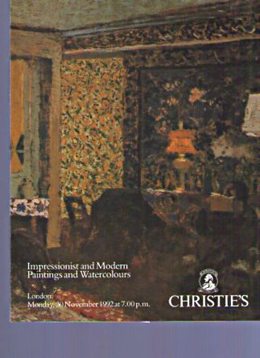 Christies 1992 Impressionist Modern Paintings & Watercolours - Click Image to Close