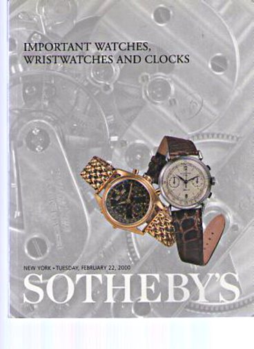 Sothebys February 2000 Important Watches, Wristwatches & Clocks
