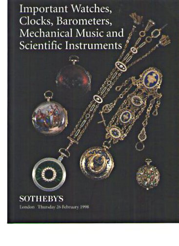 Sothebys 1998 Clocks, Watches Music & Scientific Instruments