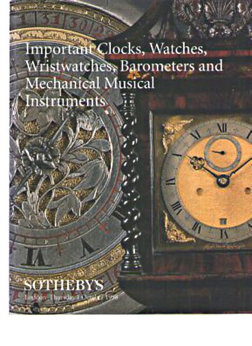Sothebys 1998 Important Watches, Clocks, Barometers, Music
