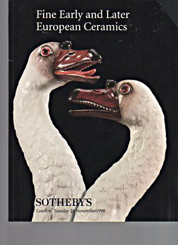 Sothebys 1998 Fine Early & Later European Ceramics