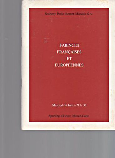 Sothebys 1982 French & European Faience