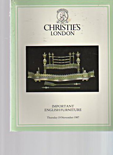 Christies November 1987 Important English Furniture