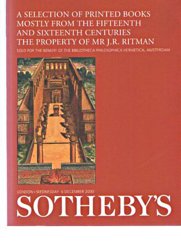 Sothebys 2000 Ritman Collection Printed books 15th - 16th C
