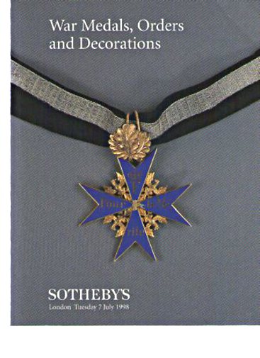 Sothebys July 1998 War Medals, Orders and Decorations (Digital only)