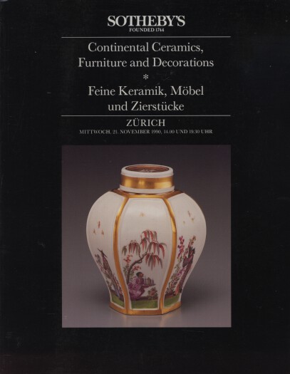 Sothebys 1990 Continental Ceramics, Furniture, Decorations