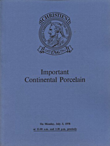 Christies 1978 Important Continental Porcelain