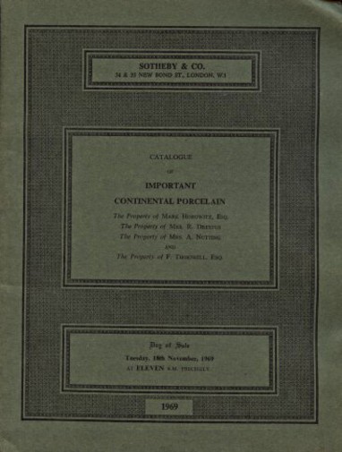 Sothebys 1969 Important Continental Porcelain