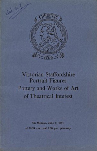 Christies 1971 Victorian Staffordshire Portrait Figures