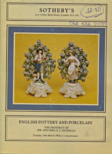 Sothebys 1982 Nicholls Collection English Pottery and Porcelain - Click Image to Close