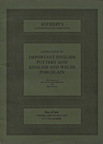 Sothebys 1978 Important English Pottery English Welsh Porcelain (Digital only)