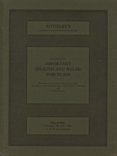 Sothebys 1980 Important English and Welsh Porcelain