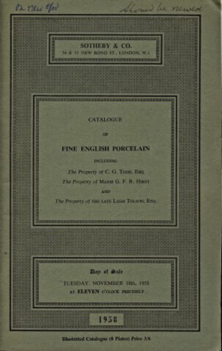 Sothebys November 1958 Fine English Porcelain (Digital only)