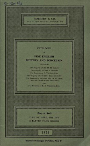 Sothebys 1958 Fine English Pottery and Porcelain (Digital only)
