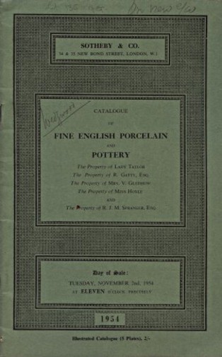 Sothebys November 1954 Fine English Porcelain and Pottery (Digital only)