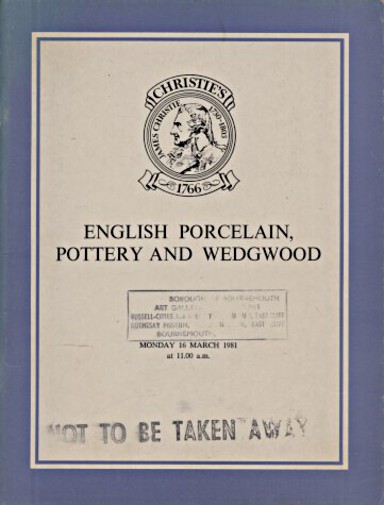 Christies 1981 English Porcelain Pottery & Wedgwood