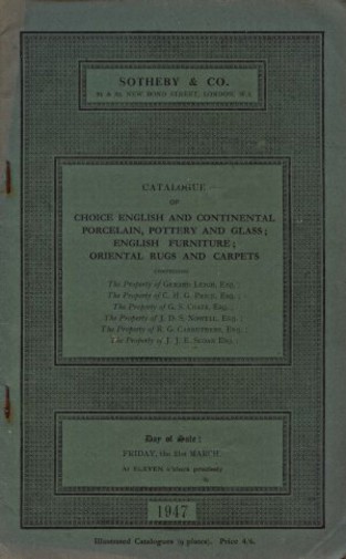 Sothebys March 1947 Choice English & Continental Porcelain (Digital only)