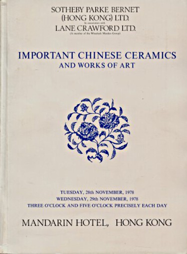 Sothebys 1978 Important Chinese Ceramics, Works of Art
