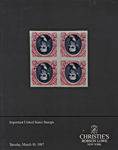 Christies 1987 Important United States Stamps