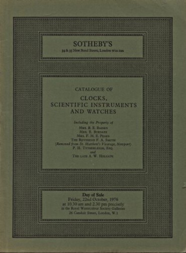 Sothebys 1976 Clocks, Scientific Instruments and Watches