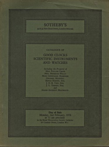 Sothebys 1976 Good Clocks, Scientific Instruments, Watches