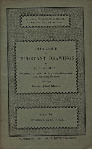 Sothebys 1923 Important Drawings by Old Masters (Digital only)