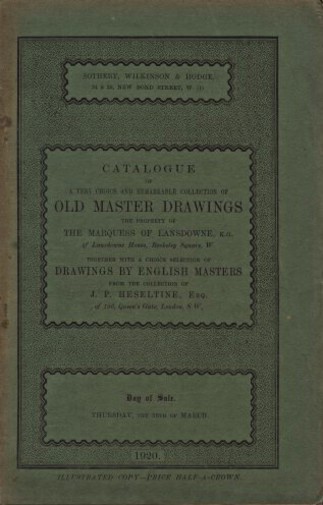 Sothebys 1920 Old Master Drawings, English Masters (Digital only)