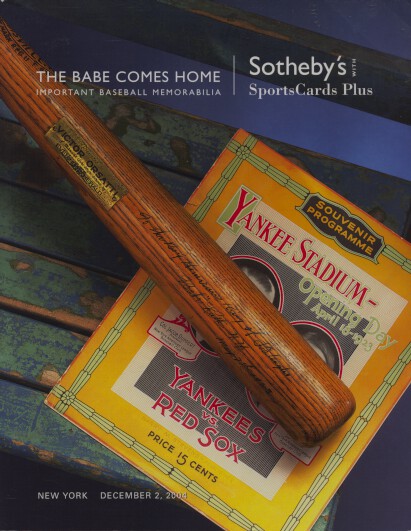 Sothebys 2004 Babe Comes Home Important Baseball Memorabilia
