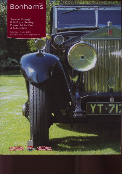 Bonhams 2005 Vintage Rolls Royce Bentley Pre War Motor Cars